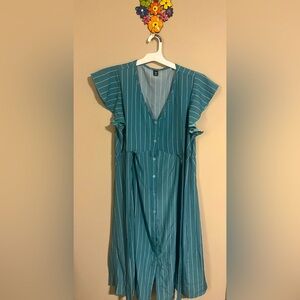 Shein, 3x, green white striped dress